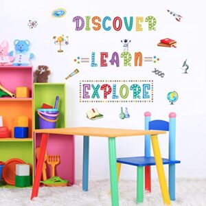 TOARTI Learn Discover Explore,Science Wall Sticker for Classroom,School Science Education,Science Laboratory Wall Decals,Classroom School Supplies