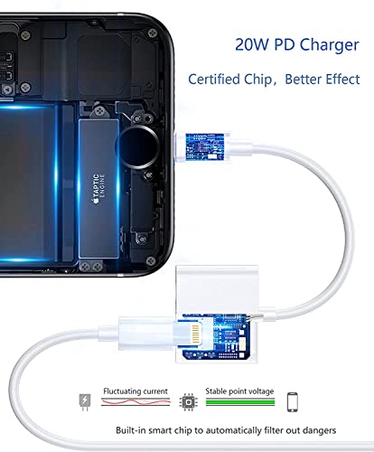 [Apple MFi Certified] 2PACK Lightning to 3.5 mm Adapter，iPhone Aux Adapter Support 2 in 1 Audio + Charger iPhone Splitter Compatible with iPhone 14/13/12/11/X/XR/XS/8/7/6/iPad/iPod