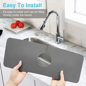 6Pcs Kitchen Faucet Splash Guard, Fast Drying Faucet Absorbent Mat Bathroom Sink Splash Guard Behind Faucet Splash Catcher Faucet Mat for Kitchen Sink Home Farmhouse Bar RV, 15'' x 5.4''