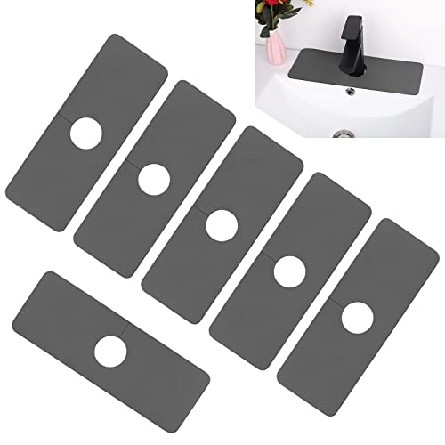 6Pcs Kitchen Faucet Splash Guard, Fast Drying Faucet Absorbent Mat Bathroom Sink Splash Guard Behind Faucet Splash Catcher Faucet Mat for Kitchen Sink Home Farmhouse Bar RV, 15'' x 5.4''