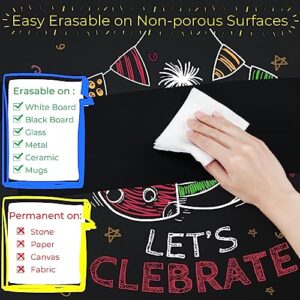 Ohuhu No Shaking and Pressing Chalk Markers for Chalkboard Brush Tip 24 Colors Chalkboard Markers for Blackboard Easter Eggs Car Window Glass Easy to Wipe Off Chalk Pens Non-toxic for Adults Kids