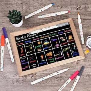 Ohuhu No Shaking and Pressing Chalk Markers for Chalkboard Brush Tip 24 Colors Chalkboard Markers for Blackboard Easter Eggs Car Window Glass Easy to Wipe Off Chalk Pens Non-toxic for Adults Kids