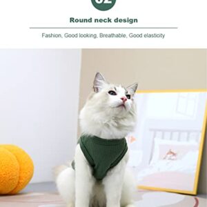 Cat Clothes, KISOLD Pet Cat Clothes Chic Bear Casual T-Shirt Apparel for Cat Kitten Puppy for Spring and Summer, Green, M