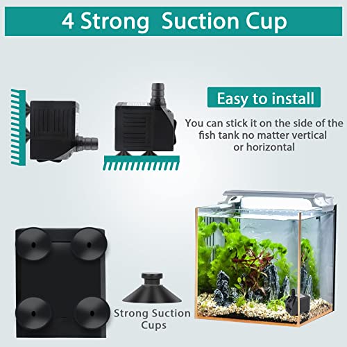 FREESEA Aquarium Submersible Fountain Pump: 30W 550GPH Adjustable Quiet Water Pumps with 7.2ft High Lift for Small Pond | Waterfall | Outdoor | Statuary | Hydroponic (550GPH)