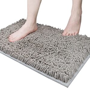 vmvn bathroom rugs,soft chenille bath mat bath rugs,durable thick mats for bathroom floor non slip,super absorbent bath rug,soft thick shower rug,16”x24”,machine washable