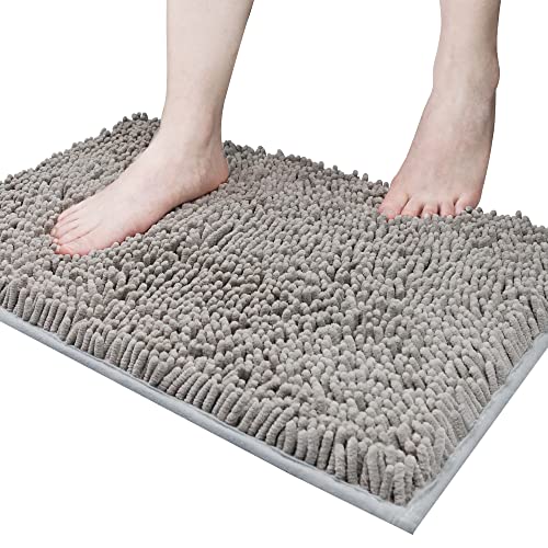 VMVN Bathroom Rugs,Soft Chenille Bath Mat Bath Rugs,Durable Thick Mats for Bathroom Floor Non Slip,Super Absorbent Bath Rug,Soft Thick Shower Rug,16”x24”,Machine Washable