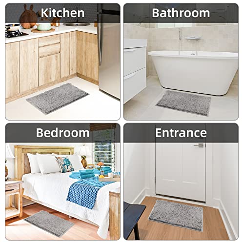 VMVN Bathroom Rugs,Soft Chenille Bath Mat Bath Rugs,Durable Thick Mats for Bathroom Floor Non Slip,Super Absorbent Bath Rug,Soft Thick Shower Rug,16”x24”,Machine Washable