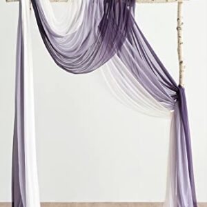 Ling's Moment New Version Easy Hanging Wedding Arch Draping Fabric 3 Panels 30" w x 26.5ft for Wedding Ceremony Reception Swag Decorations