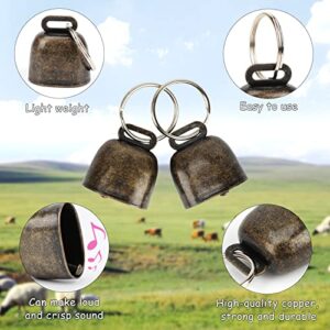 GINDOOR 5 Pack Goat Collars with Bells, Cow Horse Sheep Grazing Copper Bells and Adjustable Nylon Collar Set Pet Anti-Lost Loud Bronze Bell for Small Farm Animal Goat Sheep Cow Accessories