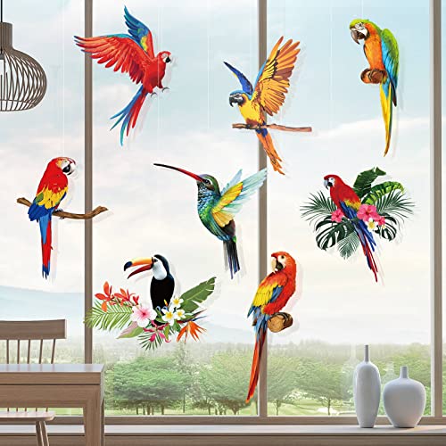 24 Pcs Tropical Birds Honeycomb Paper Cutouts, Parrot Honeycomb, Hanging Parrot Luau Party Decorations, Summer Tiki Bar Party Decor, Flying Bird Hawaiian Party Decor, Parrot Jungle Party Decorations