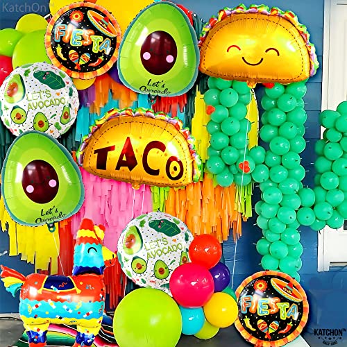 KatchOn, Fiesta Balloons for Fiesta Party Decorations - Giant 39 Inch, Pack of 10 | Llama Balloons, Taco Balloons for Mexican Party Decorations | Taco Party Decorations | Cinco De Mayo Decorations