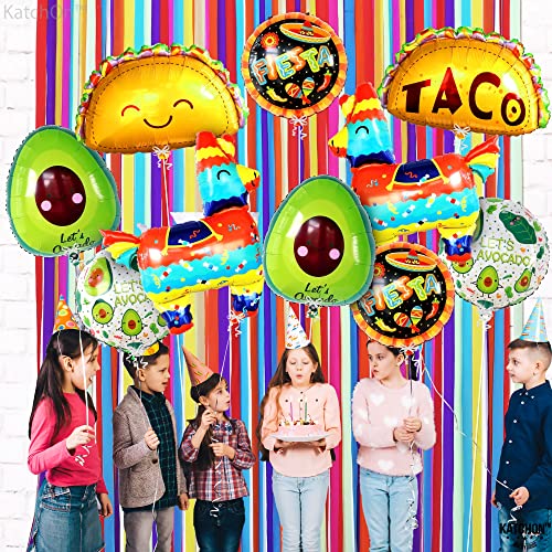 KatchOn, Fiesta Balloons for Fiesta Party Decorations - Giant 39 Inch, Pack of 10 | Llama Balloons, Taco Balloons for Mexican Party Decorations | Taco Party Decorations | Cinco De Mayo Decorations