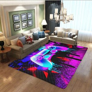Large Game Area Rugs 3D Gamer Carpet Decor Game Printed Living Room Mat Bedroom Controller Player Boys Gifts Home Non-Slip Crystal Floor Polyester Mat 19.7x31.5inch