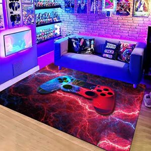 luckylei teen boys carpets printed gamepad living room mat gamer bedroom area rugs controller player home decor non-slip crystal sofa floor polyester mat 19.7x31.5inch