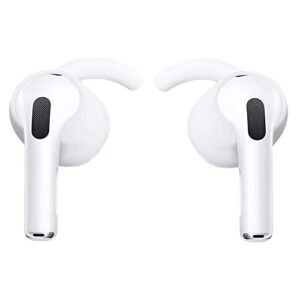 tonegod airpods pro ear hooks covers pair compatible with airpods pro anti-slip silicone ear covers accessories for running, jogging, cycling (white)