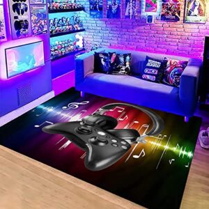 luckylei teen boys carpets printed gamepad living room mat gamer bedroom area rugs controller player home decor non-slip crystal sofa floor polyester mat 60x39inch