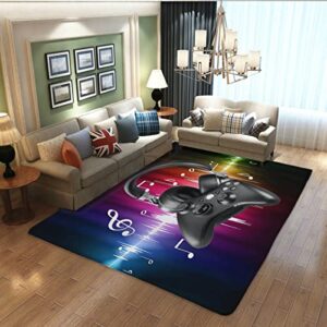 LUCKYLEI Teen Boys Carpets Printed Gamepad Living Room Mat Gamer Bedroom Area Rugs Controller Player Home Decor Non-Slip Crystal Sofa Floor Polyester Mat 60x39inch