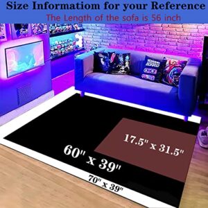 LUCKYLEI Teen Boys Carpets Printed Gamepad Living Room Mat Gamer Bedroom Area Rugs Controller Player Home Decor Non-Slip Crystal Sofa Floor Polyester Mat 60x39inch