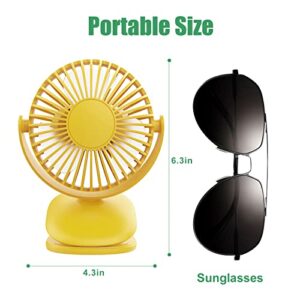 1200mAh USB Rechargeable Clip On Baby Stroller Fan 5 Inch Small Cute Round Office Clip Fan Desk&Hanging Fan Bed Office Fan With 720 Degree Rotation 3 Levels Speed Type-c USB Rechargeable 7-Hours Continuous Usage White With Using Instructions