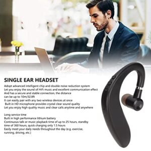 Bluetooth 5.2 Single Ear Headset, Waterproof Ultralight Wireless Headset Earpiece Hands Free Single Ear Business Earphone for Sport Driving Business Office