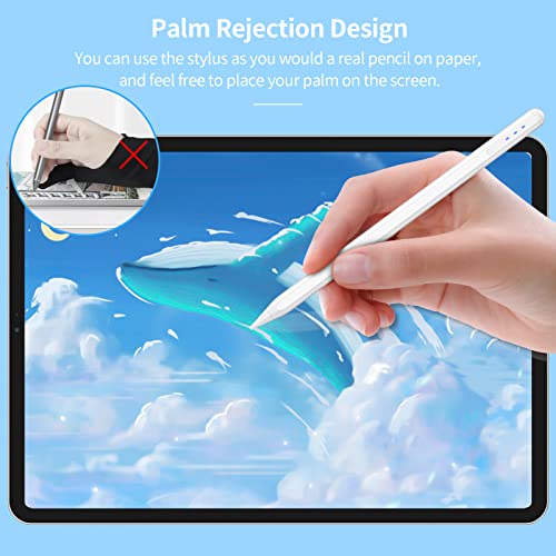 Stylus Pen for iPad with Palm Rejection, Active Pencil for iPad & iPad Pro (2018 or Later), Compatible with Apple iPad 8th/7th/6th Gen, iPad Pro 11 & 12.9 inch, iPad Air 5th/4th/3rd Gen, iPad Mini