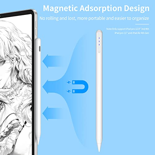 Stylus Pen for iPad with Palm Rejection, Active Pencil for iPad & iPad Pro (2018 or Later), Compatible with Apple iPad 8th/7th/6th Gen, iPad Pro 11 & 12.9 inch, iPad Air 5th/4th/3rd Gen, iPad Mini