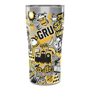 Tervis Triple Walled Minions - Yellow Stickers Insulated Tumbler Cup Keeps Drinks Cold & Hot, 20oz, Stainless Steel