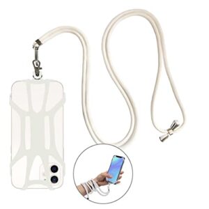 calormixs universal cell phone lanyard - universal neck phone holder w adjustable neck strap - compatible with most smartphones (white)