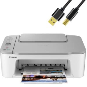 neego canon wireless inkjet all-in-one printer with lcd screen print scan and copy, built-in wifi wireless printing from android, laptop, tablet, and smartphone with 6 ft printer cable - white