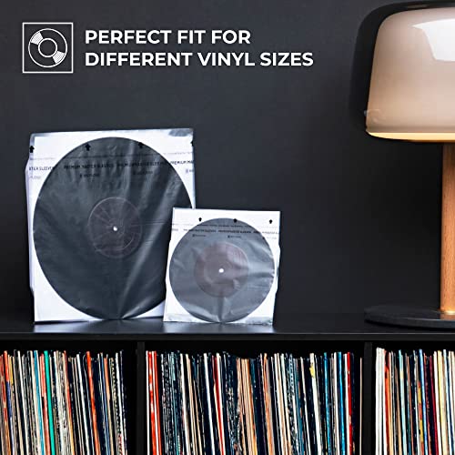 BIG FUDGE Premium Master Vinyl Record Sleeves - 25x Record Inner Vinyl Sleeves for 7" Vinyl Record Storage. Clear 3-Layer LP Sleeves with Anti-Static Rice Paper. Acid Free, Archival Album Sleeves