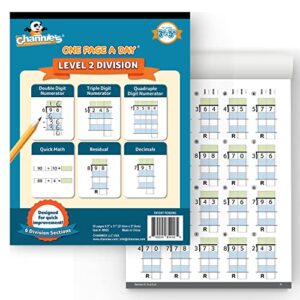 channie’s one page a day level 2 division workbook, educational math activity book for kids, ideal for 3rd to 5th grade, 50 pages of level 2 divisions for daily practice with answer sheets included