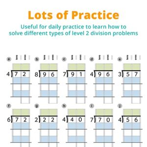 Channie’s One Page a Day Level 2 Division Workbook, Educational Math Activity Book for Kids, Ideal for 3rd to 5th Grade, 50 Pages of Level 2 Divisions for Daily Practice with Answer Sheets Included