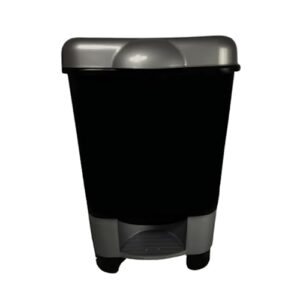 elly décor 5.2 gallons step-on trash bin efficient trash can wastebasket, fits under desk, kitchen, home, office, durable plastic with lid trash can 20lts black
