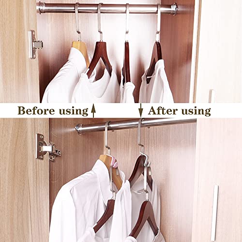 Clothes Hanger Connector Hooks, 60PCS Sturdy Mini Cascading Hanger Hooks, Thickened 20lbs Space Saving Closet Hanger Organizer, Hanger Extender Clips, 3-Color Hanger Connection Hooks for Closet