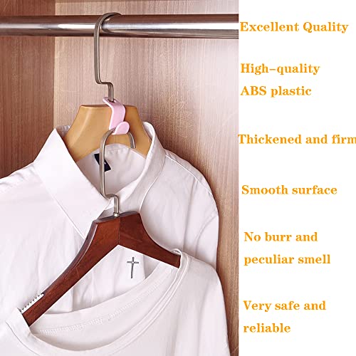 Clothes Hanger Connector Hooks, 60PCS Sturdy Mini Cascading Hanger Hooks, Thickened 20lbs Space Saving Closet Hanger Organizer, Hanger Extender Clips, 3-Color Hanger Connection Hooks for Closet