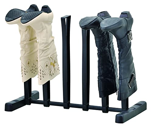 3-Pair Tall Boot Storage Holder & Shape Maintainer and Dry Rack Shoe Stand, Black by Madison Home Products