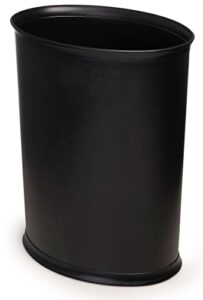 made in usa faux black leather 5-gallon sleek and stylish vinyl waste basket (10.25” x 12.5”)