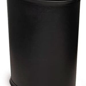 Made in USA Faux Black Leather 5-Gallon Sleek and Stylish Vinyl Waste Basket (10.25” X 12.5”)