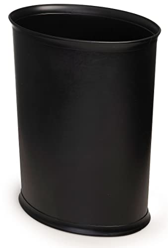 Made in USA Faux Black Leather 5-Gallon Sleek and Stylish Vinyl Waste Basket (10.25” X 12.5”)