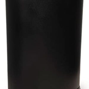 Made in USA Faux Black Leather 5-Gallon Sleek and Stylish Vinyl Waste Basket (10.25” X 12.5”)