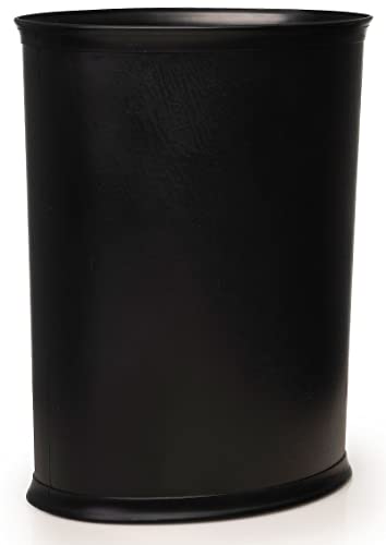 Made in USA Faux Black Leather 5-Gallon Sleek and Stylish Vinyl Waste Basket (10.25” X 12.5”)