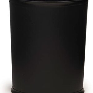 Made in USA Faux Black Leather 5-Gallon Sleek and Stylish Vinyl Waste Basket (10.25” X 12.5”)