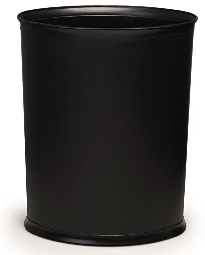 Made in USA Faux Black Leather 5-Gallon Sleek and Stylish Vinyl Waste Basket (10.25” X 12.5”)