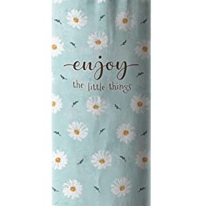 Hglian Flowers Grocery Bag Holder Dispenser Wall Mount Plastic Bag Holder Garbage Shopping Trash bags Storage Organizer,Cute Daisy Kitchen Décor, Gifts for Women Mom Wife-Teal