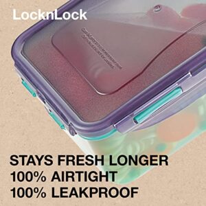 LocknLock ECO Food Storage Containers/Bin Set/BPA-Free/Dishwasher Safe, Rectangular, 4 Piece - Rectangle, Assorted Colors