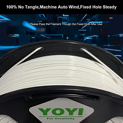 YOYI YOYI PLA+ 3D Printer Filament, PLA Plus Filament 1.75 mm, Dimensional Accuracy +/- 0.02 mm, 1kg Cardboard Spool (2.2lbs), PLA+ White