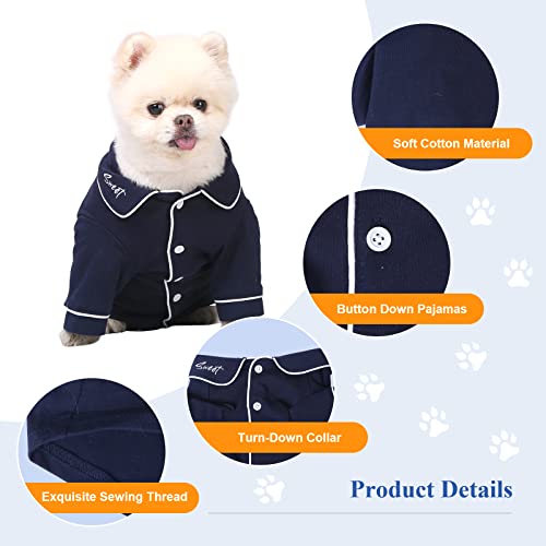 Calpinono 100% Cotton Dog Shirts Cute Dog Clothing Puppy Sleepwear,Pjs for Small and Medium Doggy-Toy Poodle, Yorkie, Chihuahua, Maltese -Summer Puppy Clothes(L)