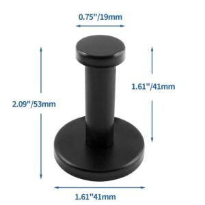 Cionyce 2 PCS Bathroom Towel Hooks, Black Stainless Steel Wall Mounted Robe Hook Round Coat Hooks, Heavy Duty Clothes Hanger for Bathroom, Bedroom, Living Room, Office (2 Inch)