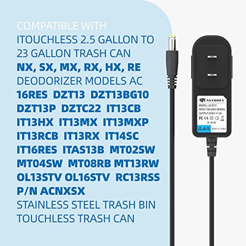 Power Supply for Trash Can 6V AC Power Adapter Compatible with iTouchless 13 Gallon Trash Can, 6.4Ft Long Power Cord Supply