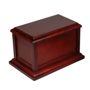 cherry solid wooden urns for adult male, cremation urns eco-friendly wooden casket urn for human ashes adult female, wood keepsake memorial urns
